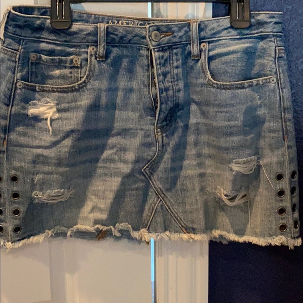 Ladies mini blue jean skirt